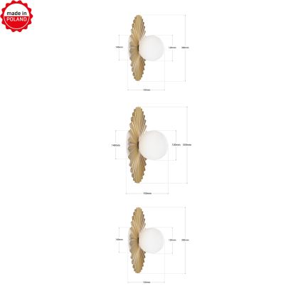ΣΕΤ 3x επιτοίχια φωτιστικά SUNPLISS 1xG9/10W/230V χρυσό/εκρού