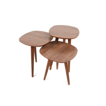 ΣΕΤ 3x Βοηθητικά τραπεζάκια TYN καφέ