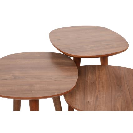 ΣΕΤ 3x Βοηθητικά τραπεζάκια TYN καφέ