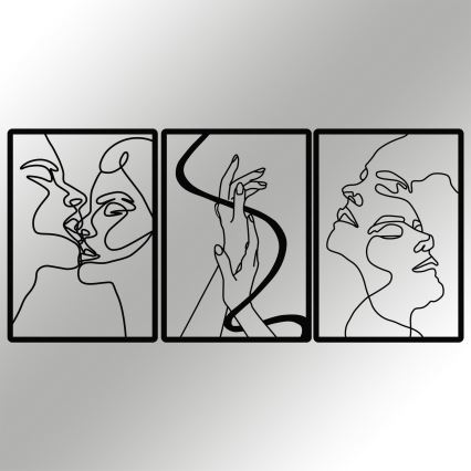 ΣΕΤ 3x Διακοσμητικό τοίχου 109x50 cm love μεταλλικό