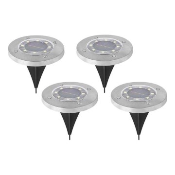 Σετ 4 LED ηλιακά φωτιστικά CLAVO LED/1xAAA 4000K IP44 300 mAh