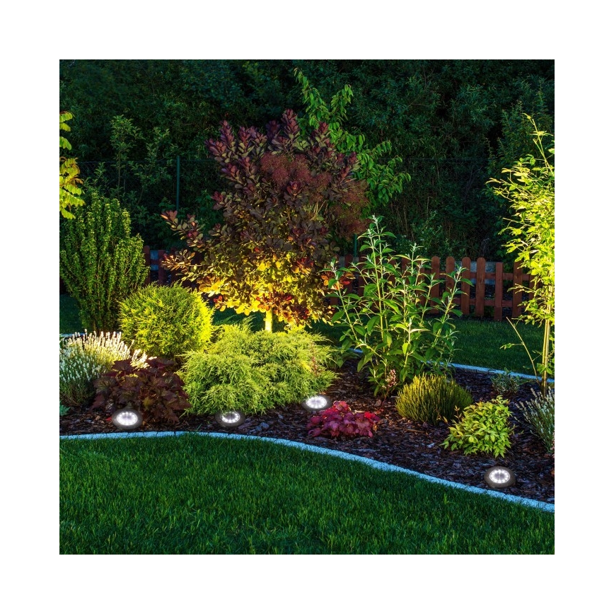 Σετ 4 LED ηλιακά φωτιστικά CLAVO LED/1xAAA 4000K IP44 300 mAh