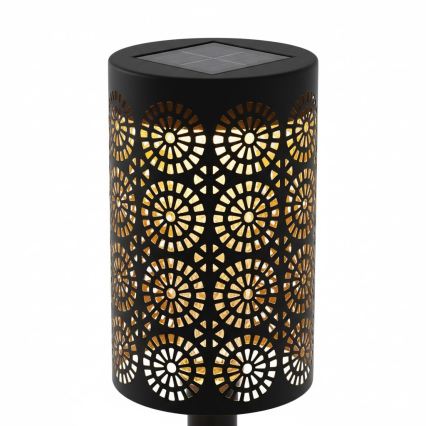 Σετ 4 ηλιακών λαμπτήρων LED DECOR, 1,2V 150 mAh, 3000K, 39 cm, IP44, μαύρο