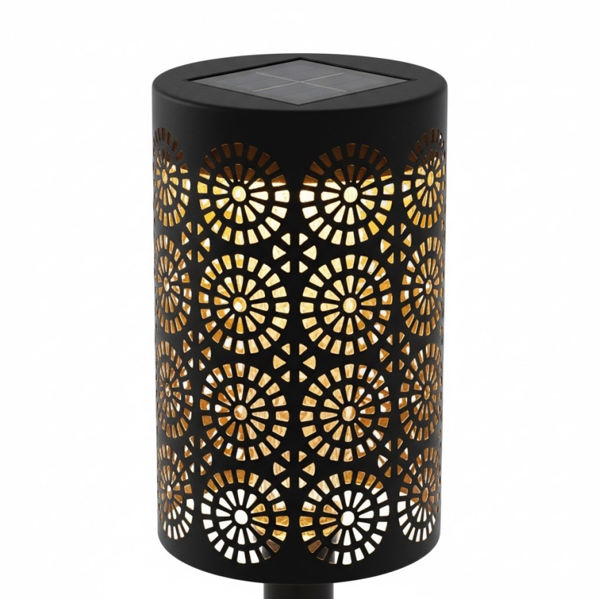 Σετ 4 ηλιακών λαμπτήρων LED DECOR, 1,2V 150 mAh, 3000K, 39 cm, IP44, μαύρο