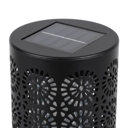 Σετ 4 ηλιακών λαμπτήρων LED DECOR, 1,2V 150 mAh, 3000K, 39 cm, IP44, μαύρο