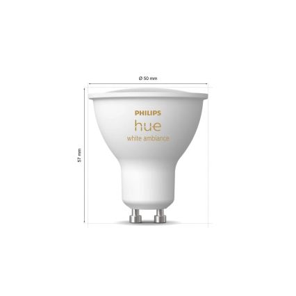 Σετ 4x ρυθμιζόμενες LED λάμπες Philips Hue WHITE AMBIANCE GU10/4,2W/230V 2200-6500K