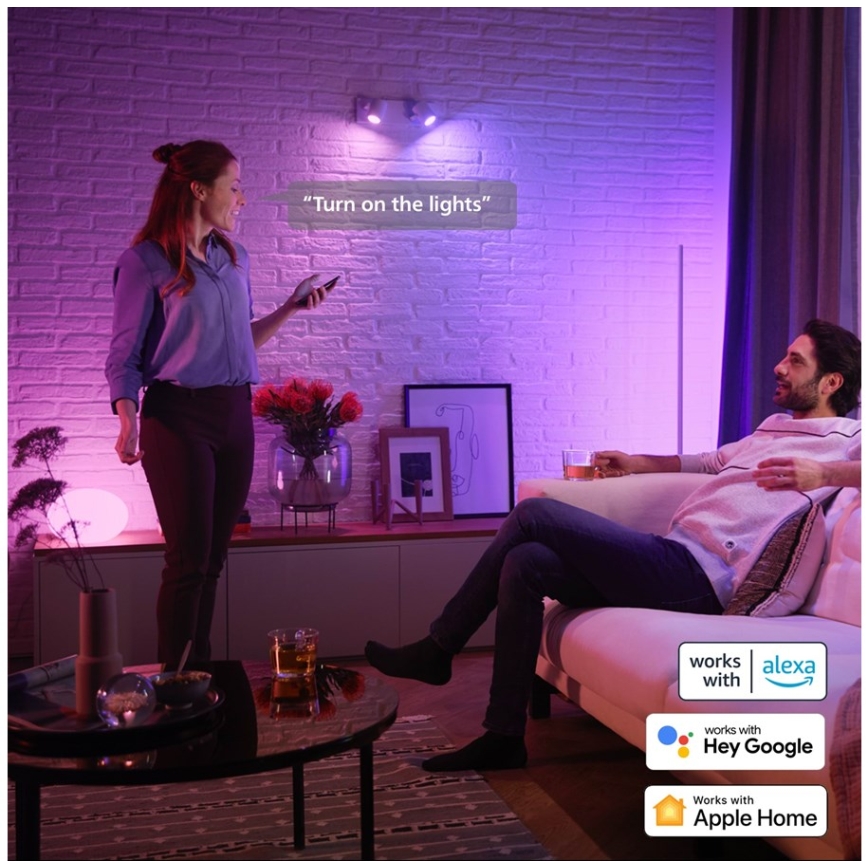 Σετ 4 τεμ. LED RGBW ρυθμιζόμενη λάμπα Philips Hue WHITE AND COLOR AMBIANCE GU5,3/MR16/6,3W/12V 2000-6500K
