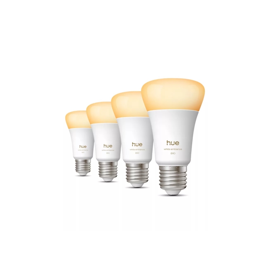 Σετ 4 τεμαχίων ρυθμιζόμενων λαμπτήρων LED Philips Hue WHITE AMBIANCE E27/6W/230V 1000-20000K