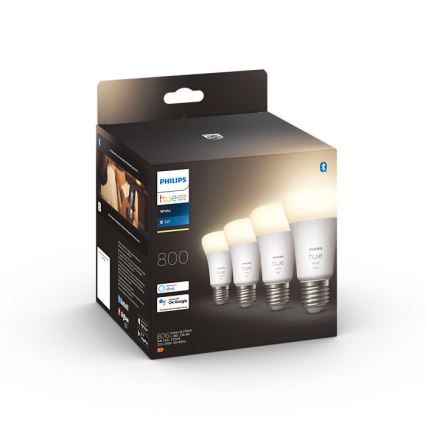 ΣΕΤ 4x λαμπτήρες LED Dimmable Philips Hue WHITE A60 E27/9W/230V 2700K