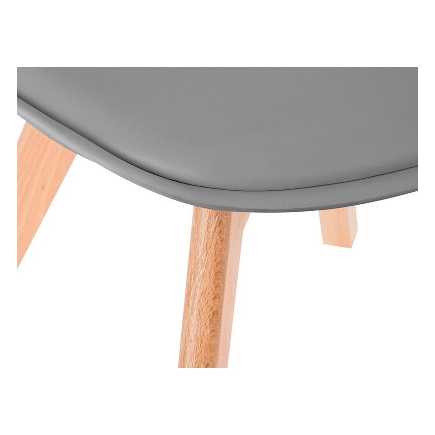 ΣΕΤ 4x Καρέκλα τραπεζαρίας BAYA οξιά/ανοιχτό γκρι