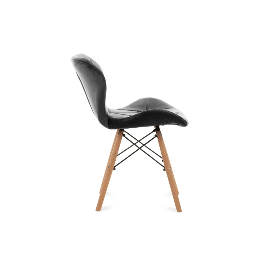 ΣΕΤ 4x Καρέκλες τραπεζαρίας TRIGO 74x48 εκ. σκούρο γκρι/οξιά