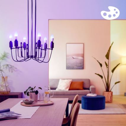 Σετ 4x LED RGB ρυθμιζόμενες λάμπες Philips SMART C37 E14/4,9W/230V 2200-6500K