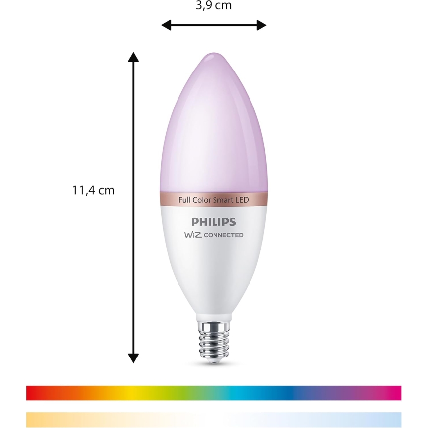 Σετ 4x LED RGB ρυθμιζόμενες λάμπες Philips SMART C37 E14/4,9W/230V 2200-6500K