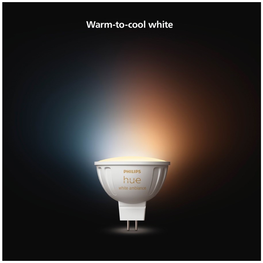 Σετ 4x LED ρυθμιζόμενες λάμπες Philips Hue WHITE AMBIANCE GU5,3/MR16/5,1W/12V 2200-6500K