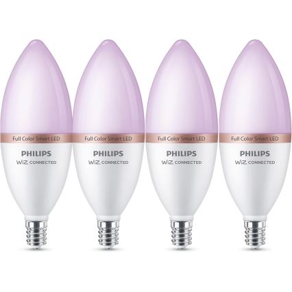 Σετ 4x LED RGB ρυθμιζόμενες λάμπες Philips SMART C37 E14/5W/230V 2200-6500K