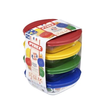 ΣΕΤ 4x Γυάλινα δοχεία τροφίμων PYREX 0,3 l