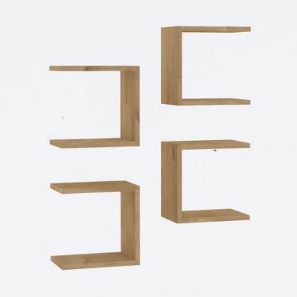 ΣΕΤ 4x Επιτοίχιο ράφι BASE καφέ