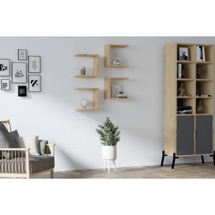 ΣΕΤ 4x Επιτοίχιο ράφι BASE καφέ