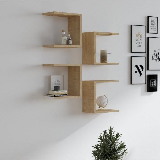 ΣΕΤ 4x Επιτοίχιο ράφι BASE καφέ