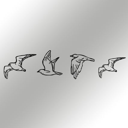 ΣΕΤ 4x Διακοσμητικά τοίχου πουλιά από μέταλλο