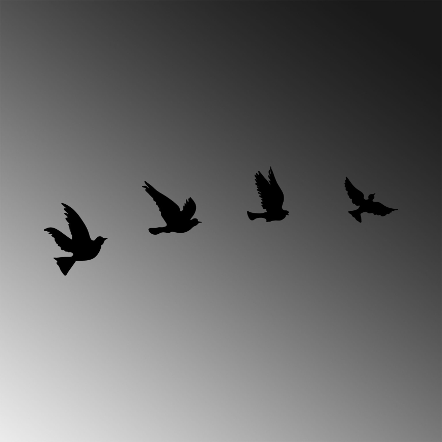 ΣΕΤ 4x Διακοσμητικά τοίχου πουλιά από μέταλλο