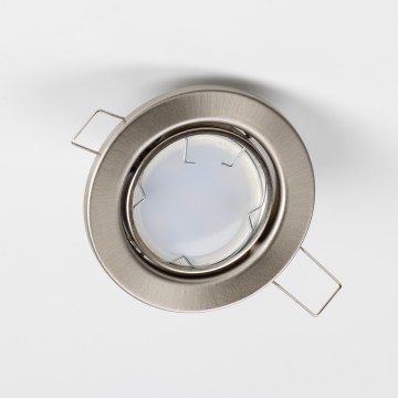 Σετ 5 χωνευτών φωτιστικών οροφής για μπάνιο, 1xGU10/4W/230V, IP23, ματ χρώμιο