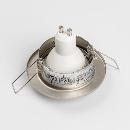 Σετ 5 χωνευτών φωτιστικών οροφής για μπάνιο, 1xGU10/4W/230V, IP23, ματ χρώμιο