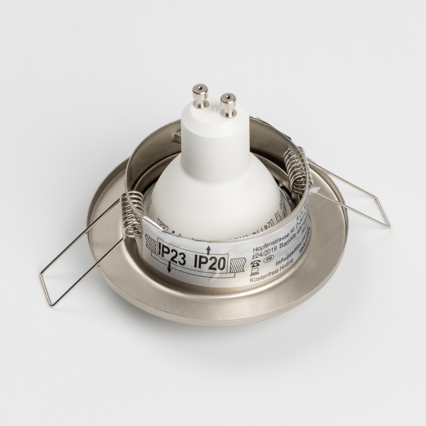 Σετ 5 χωνευτών φωτιστικών οροφής για μπάνιο, 1xGU10/4W/230V, IP23, ματ χρώμιο