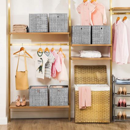 Σετ 6 αποθηκευτικών κουτιών CURAN, γκρι