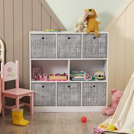 Σετ 6 αποθηκευτικών κουτιών CURAN, γκρι