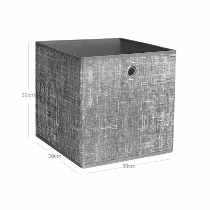 Σετ 6 κουτιών αποθήκευσης CURAN 30x30x30 cm γκρι