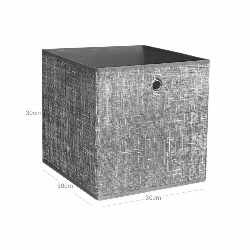 Σετ 6 κουτιών αποθήκευσης CURAN 30x30x30 cm γκρι