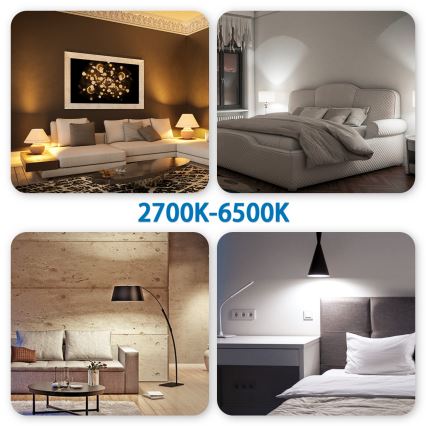 Σετ 6 τεμ. LED RGBW ρυθμιζόμενες λάμπες GU10/6,5W/230V 2700-6500K Wi-Fi - Aigostar