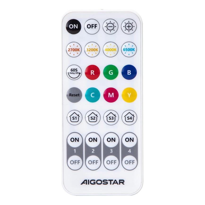 Σετ 6x LED RGBW ρυθμιζόμενες λάμπες GU10 MESH 6,5W/230V 2700-6500K Wi-Fi + τηλεχειριστήριο - Aigostar