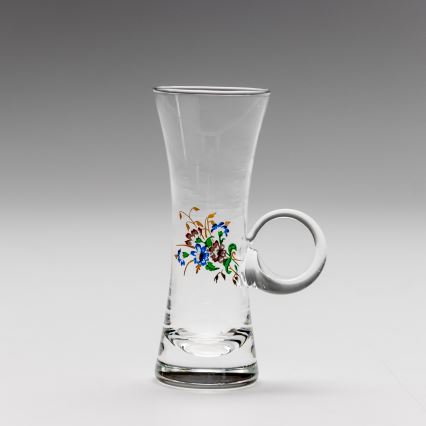 Σετ 6x ποτήρι λικέρ με χερούλι διαφανή με σχέδιο μπουκέτο no. 2