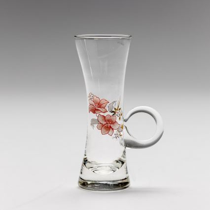 Σετ 6x ποτήρι λικέρ με χερούλι διαφανή με σχέδιο μπουκέτο no. 4