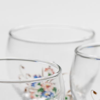 Σετ 6x ποτήρια λικέρ διαφανή - λουλούδι pattern no. 3