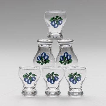 Σετ 6x ποτήρια λικέρ διαφανή -  δαμάσκηνο