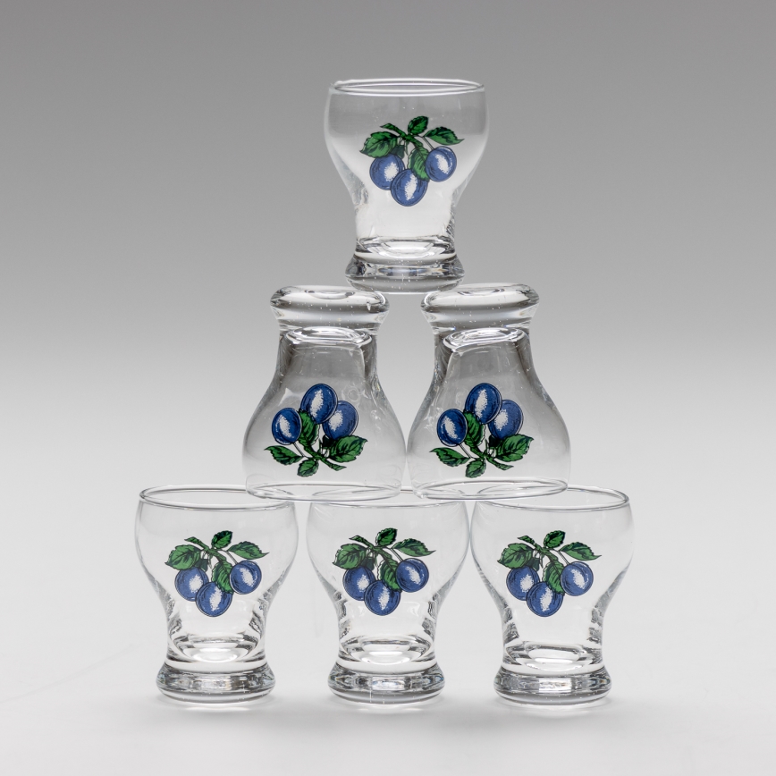 Σετ 6x ποτήρια λικέρ διαφανή -  δαμάσκηνο