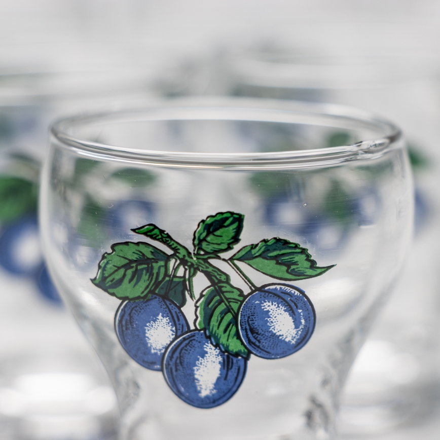 Σετ 6x ποτήρια λικέρ διαφανή -  δαμάσκηνο