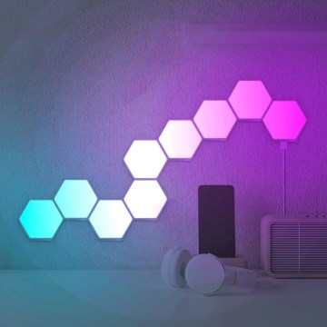 ΣΕΤ 9x LED RGBW Dimming τοίχου διακοσμητικό φωτιστικό MAYA LED/1W/230V + τηλεχειριστήριο