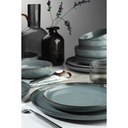 Σετ φαγητού 16 τεμ. γκρι/πορσελάνη