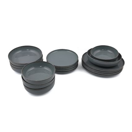 Σετ φαγητού 16 τεμ. γκρι/πορσελάνη