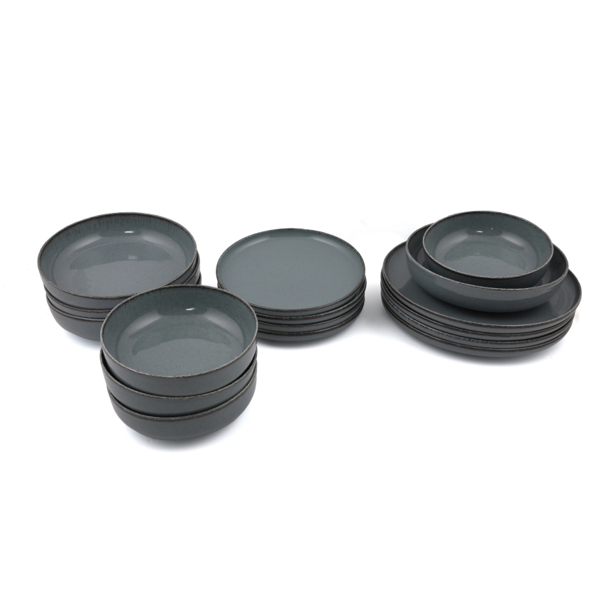 Σετ φαγητού 16 τεμ. γκρι/πορσελάνη