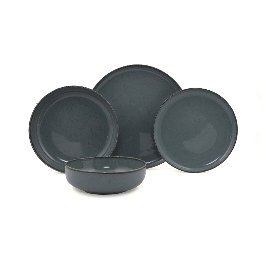 Σετ φαγητού 16 τεμ. γκρι/πορσελάνη