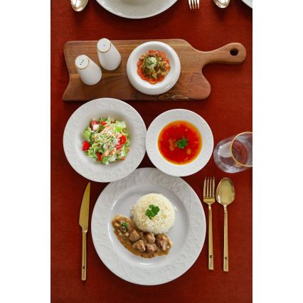 Σετ φαγητού 18 τεμ. λευκό/πορσελάνη