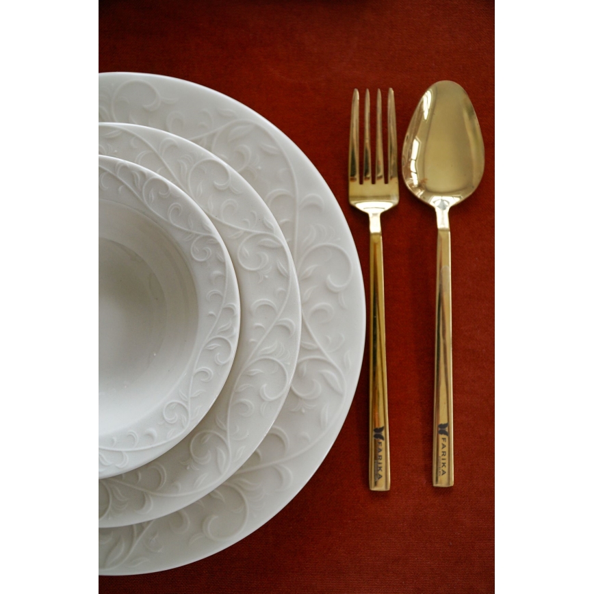 Σετ φαγητού 18 τεμ. λευκό/πορσελάνη