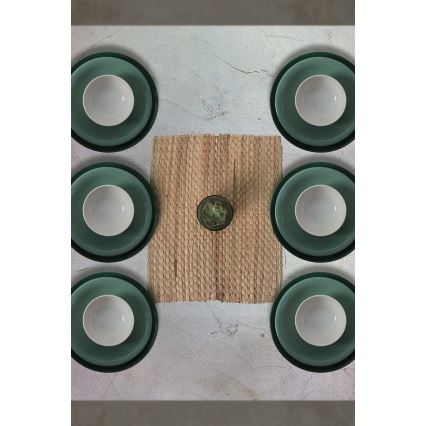 Σετ φαγητού 18 τεμ. πράσινο/λευκό/κεραμικό