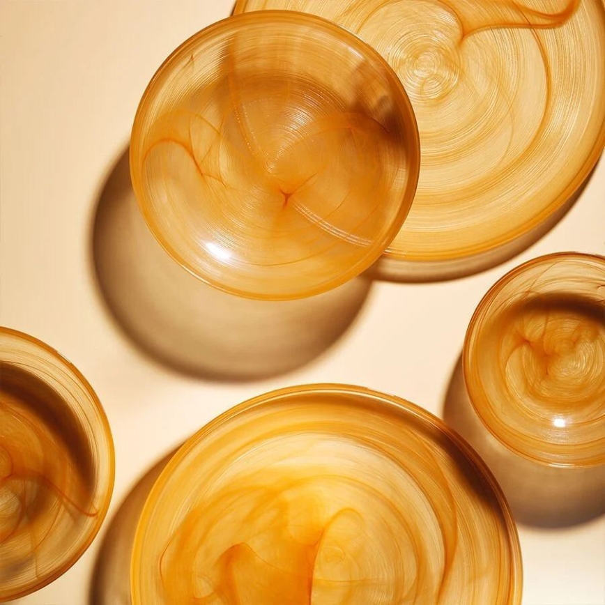 Σετ φαγητού 18 τεμ. πορτοκαλί/γυαλί