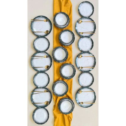 Σετ φαγητού 24 τεμ. λευκό/ανθρακί/κεραμικό